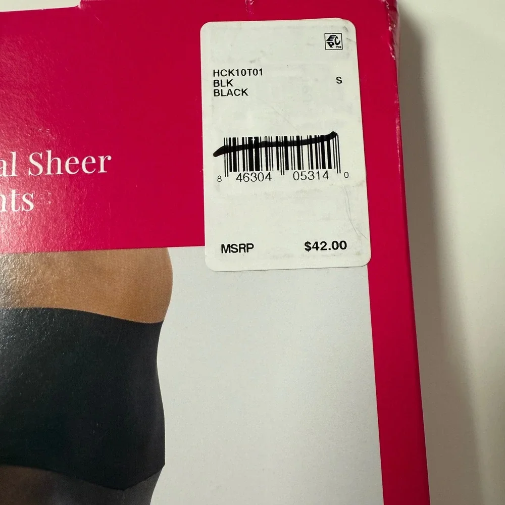 Commando Essential Sheer Control Tights Womens Small Black HCK10T01 Smoothing